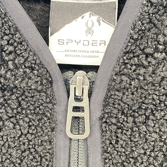 Spyder pullover zip up sherpa teddy fleece hoodie zip pockets size small - Picture 2 of 10